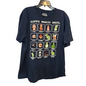 Super Mario Bros. Men's 16 Character Pixel Grid Boxes Graphic T-Shirt - Size 2XL